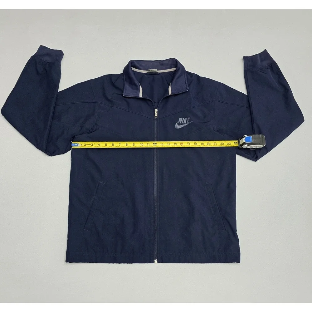 Nike Sportswear Navy Blue Full Zip Track Jacket Mens Lrg Mesh Lined Windbreaker